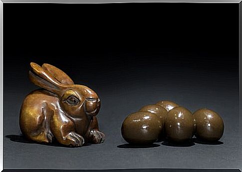 rabbit and chocolate eggs